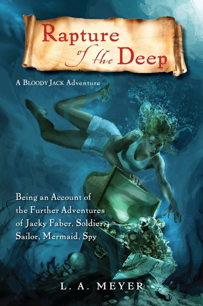 The cover of Rapture of the Deep shows a girl in a swimming costume diving for treasure at the bottom of the ocean.