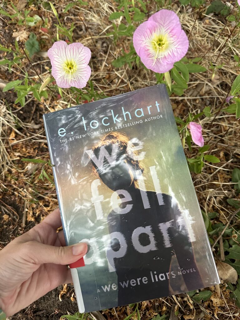 The cover of We Fell Apart shows the hazy silhouette of a girl on a colorful background